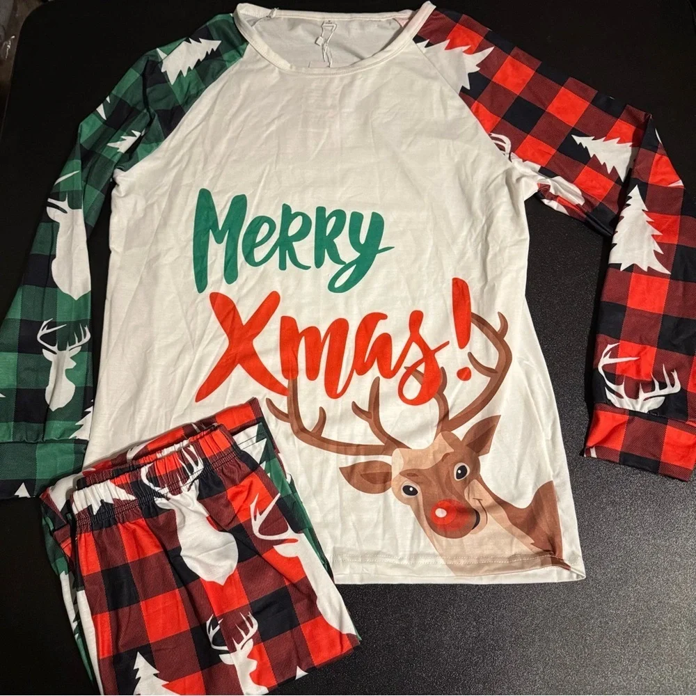 IPAJAMAS Dad Christmas Reindeer Shirt and Pants Pajama Set Great Gift Idea